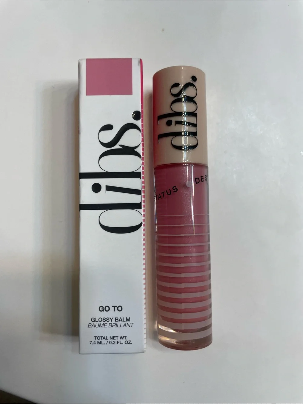 Dibs Glossy Balm Lip Gloss — Effortless Pink - New in box
